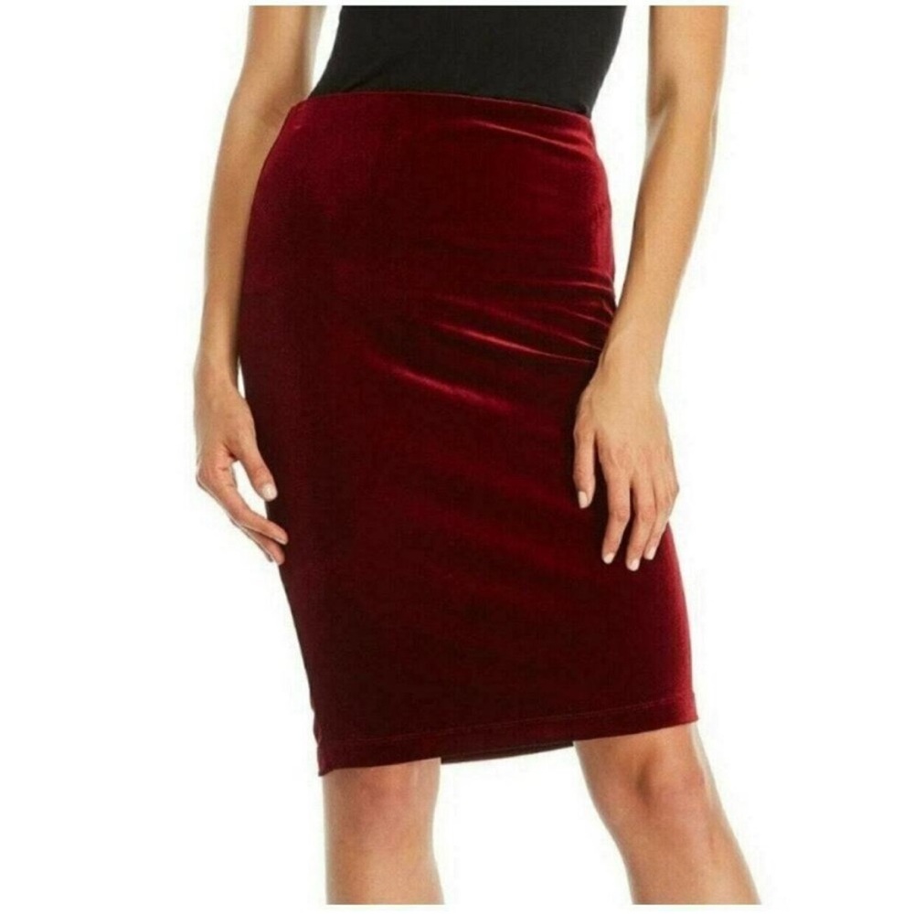 Sanctuary Red Velvet Velour Pencil Skirt XL